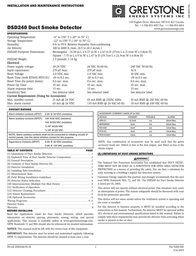 Greystone Energy Systems DSD240 Installation and maintenance instructions Greystone Energy Systems DSD240 Installation and maintenance instructions