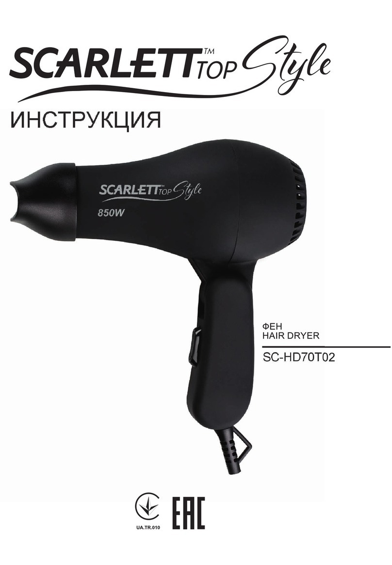 Scarlett Top Style SC-HD70T02 User manual