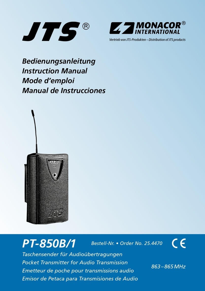 Monacor JTS T-850B/1 User manual
