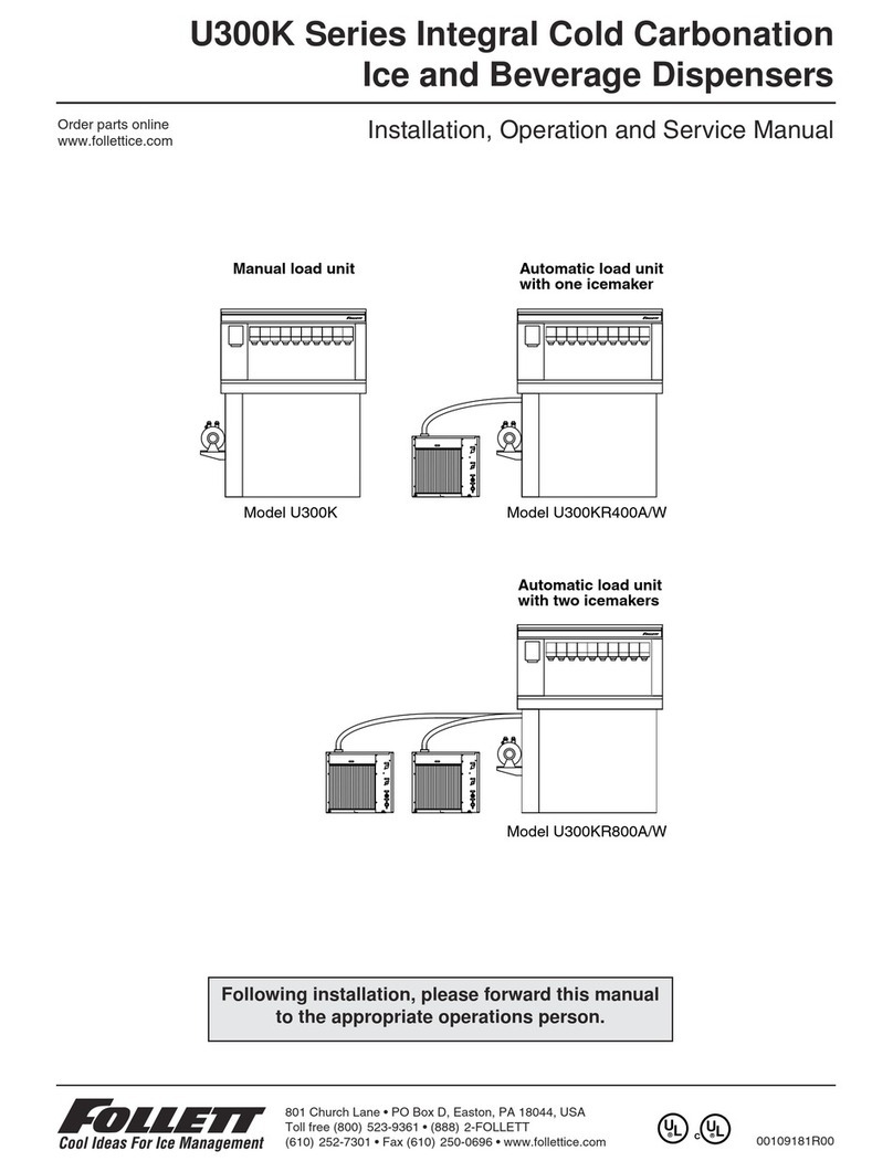 Follett U300K Series Installation, operation and service manual