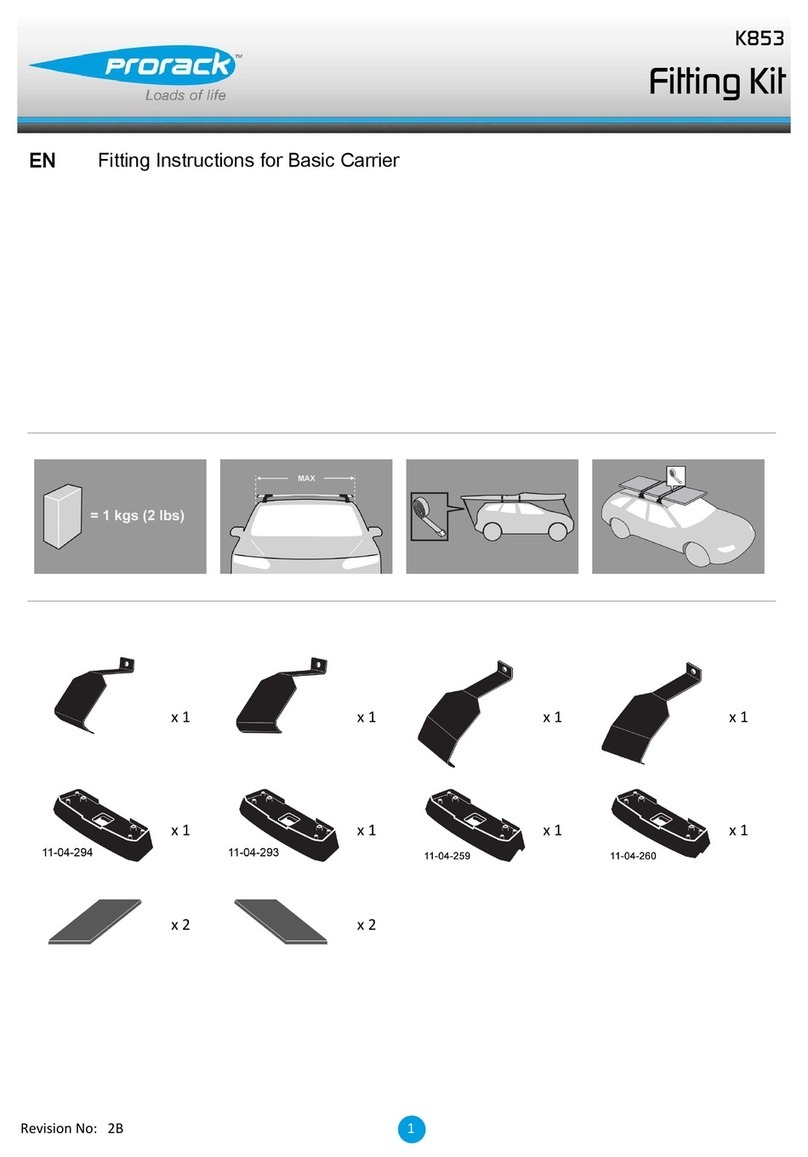 Prorack K853 Operation and installation manual