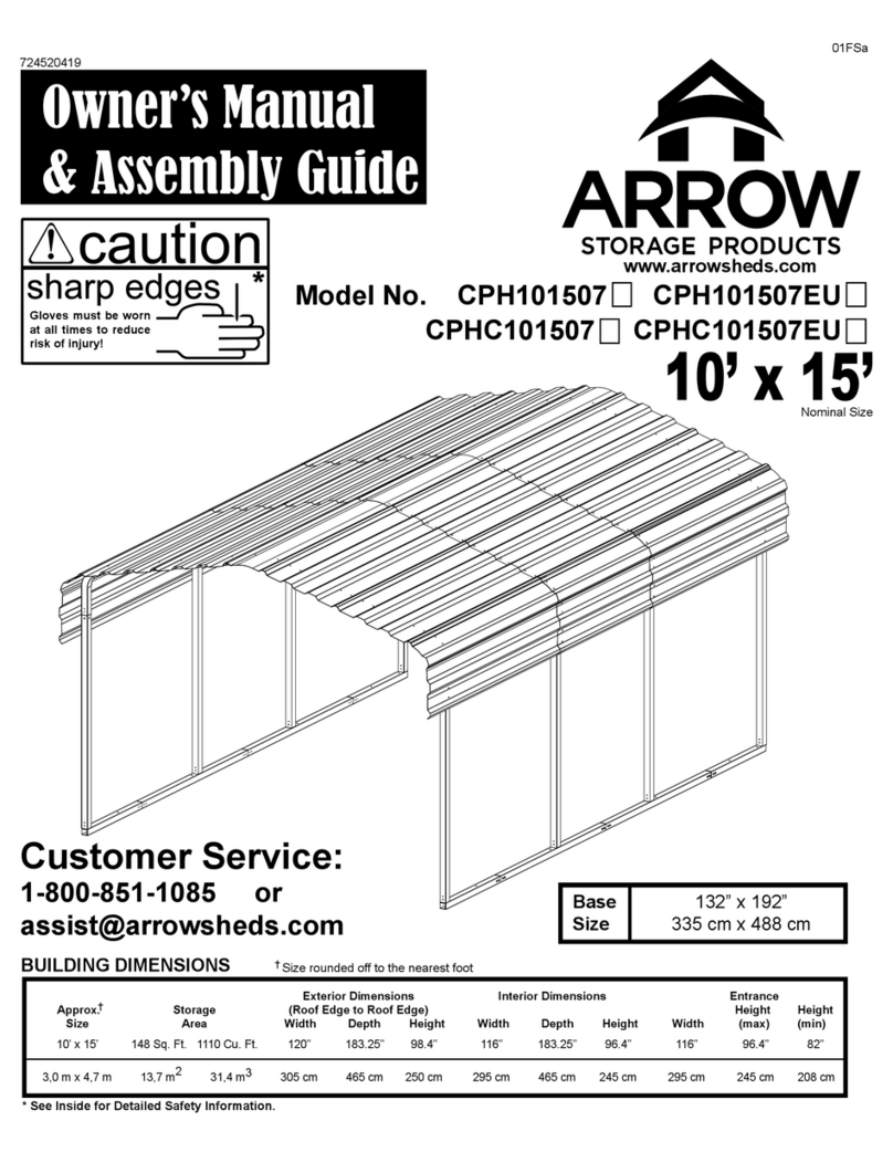 Arrow Storage Products CPHC101507 Owner's manual & assembly guide Arrow Storage Products CPHC101507 Owner's manual & assembly guide
