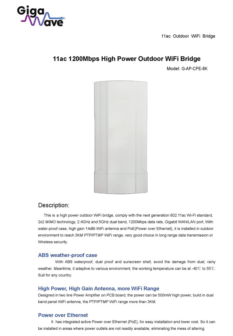 Gigawave G-AP-CPE-8K datasheet
