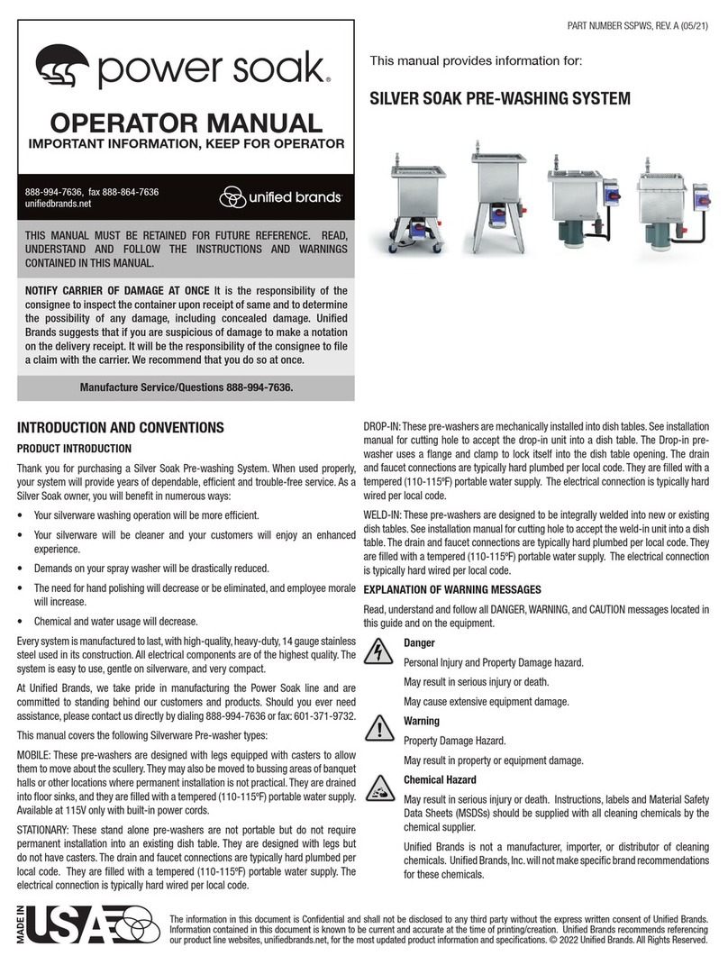Unified Brands Power Soak SILVER SOAK Operator's manual