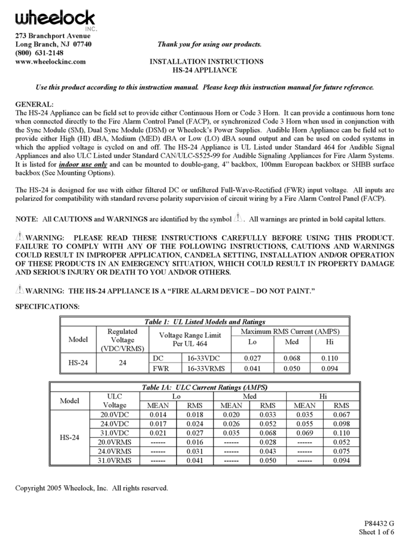 Wheelock HS-24 User manual