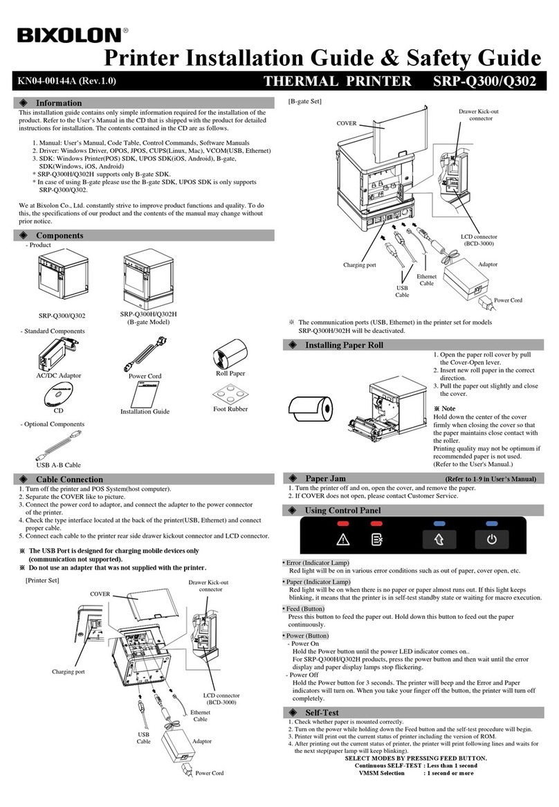 BIXOLON SRP-Q302 Installation and operating manual