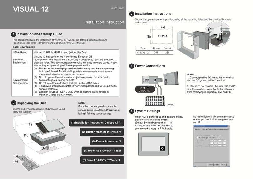 Seneca VISUAL 12 Installation instruction