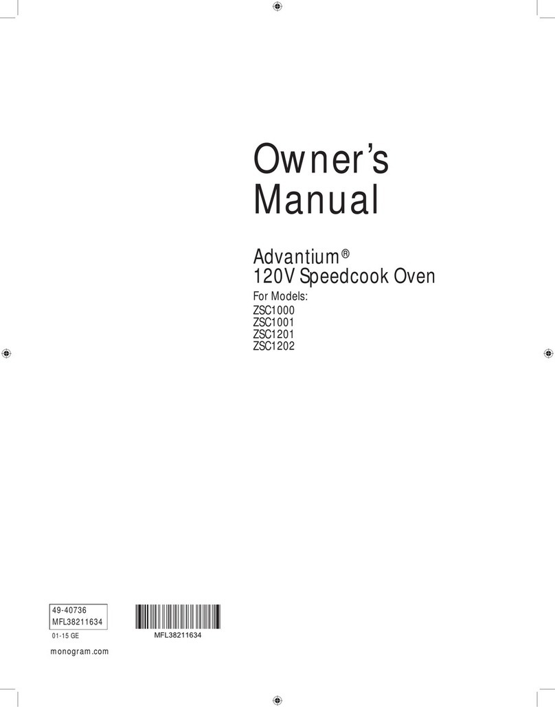 Advantium Advantium ZSC120 J Series owner's manual