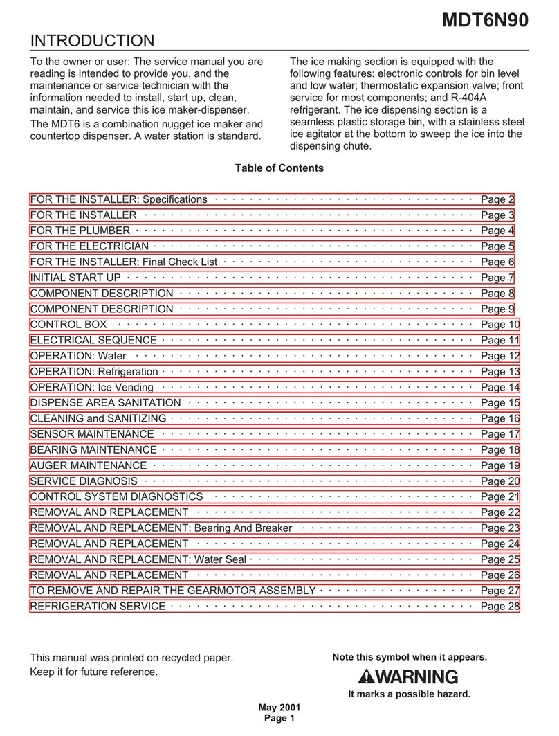 Scotsman MDT6N90W1J Service manual