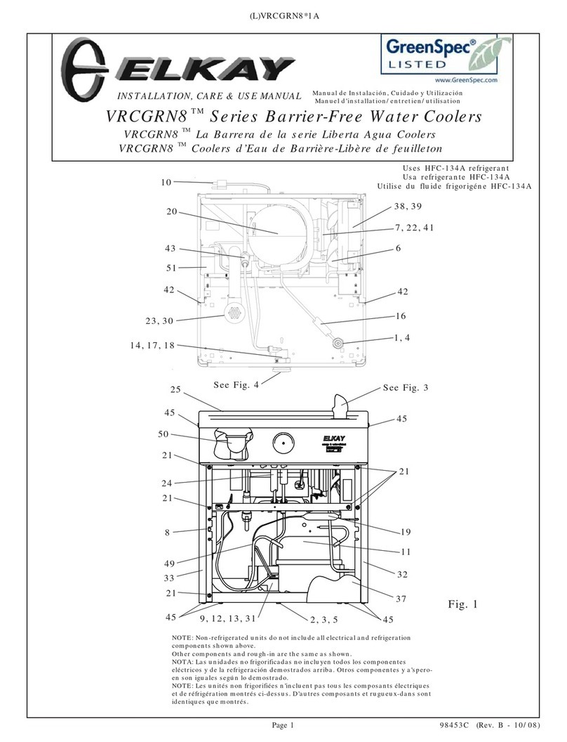 Elkay LVRCGRN8F Installation, care & use manual