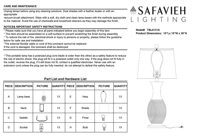 Safavieh TBL4131A quick start guide
