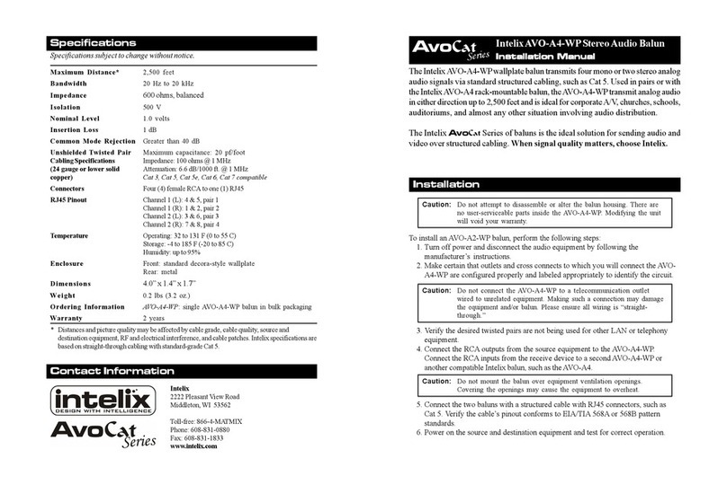 Intelix AVO-A4-WP User manual