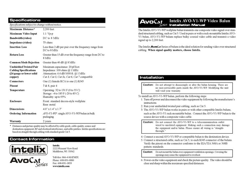 Intelix AVO-V1-WP User manual