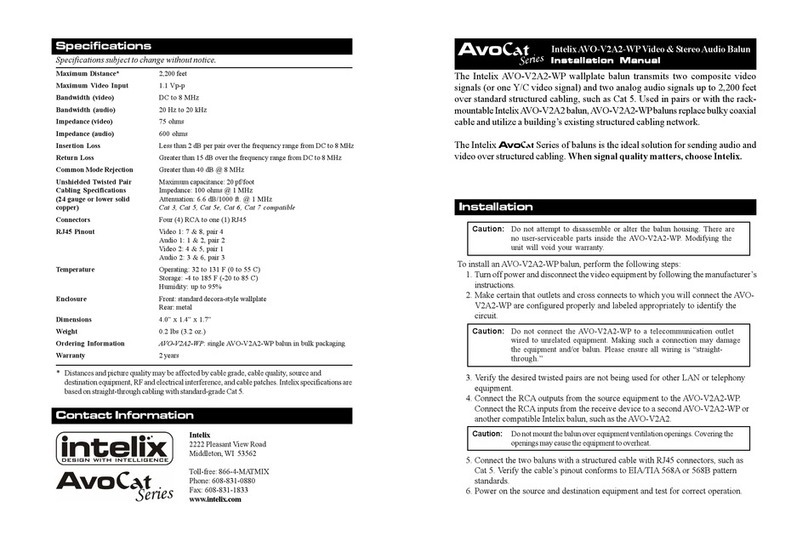 Intelix AVO-V2A2-WP User manual