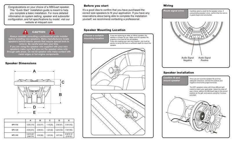 MB QUART MB QUART NAUTIC NP1-120 Quick start installation guide