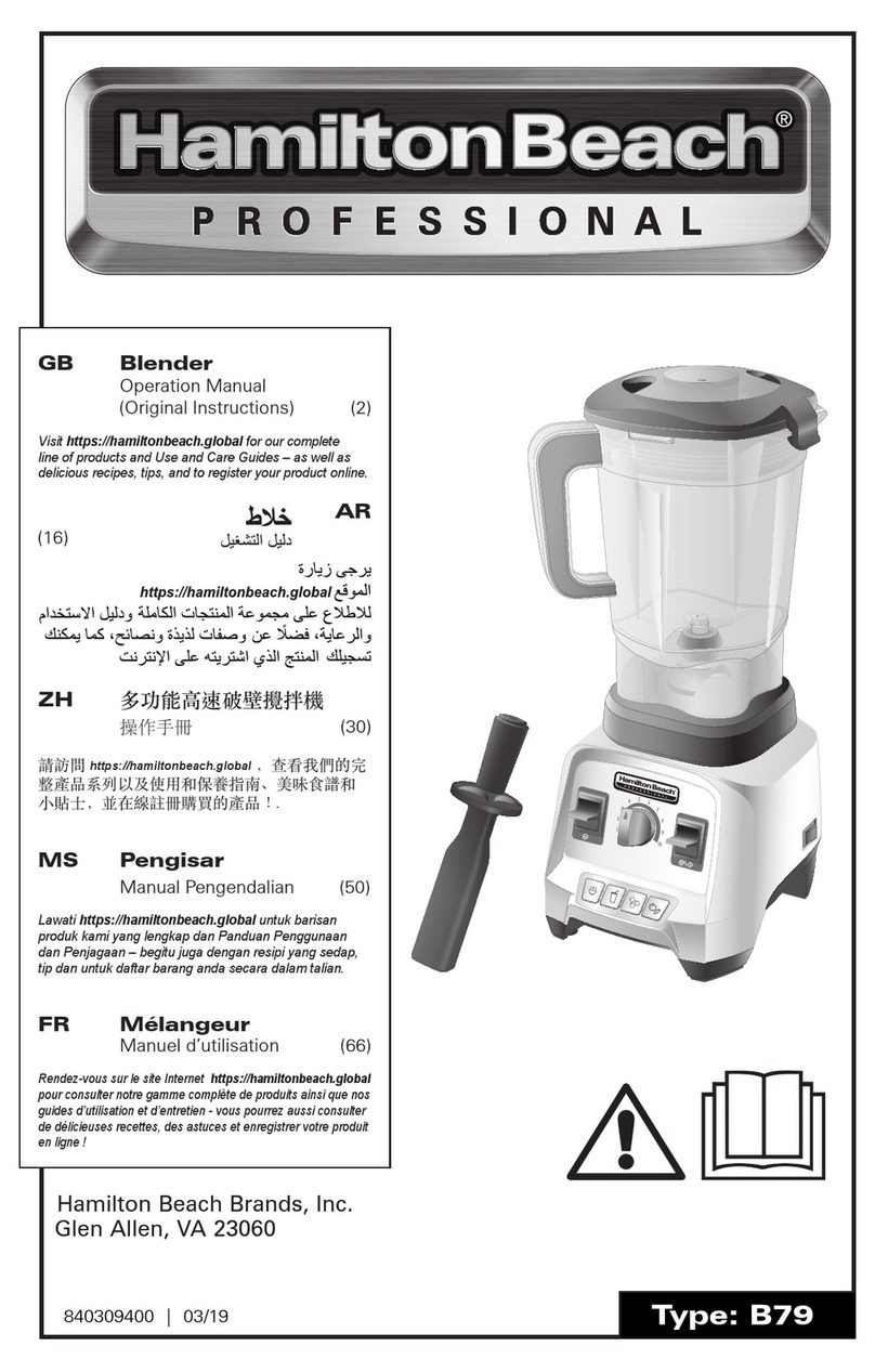 Hamilton Beach Professional 58912-SAU Operation manual