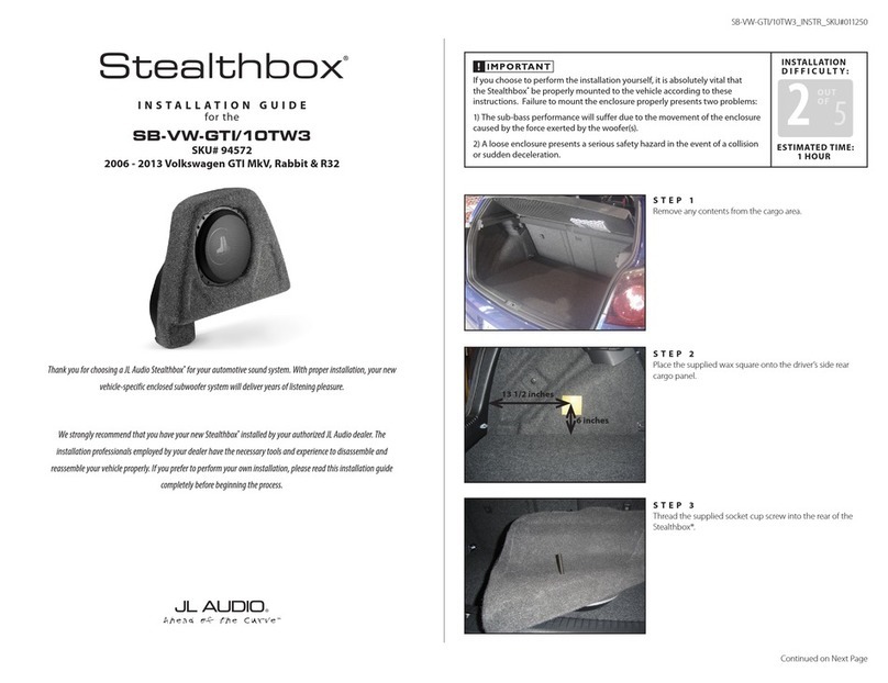 JL Audio Stealthbox SB-VW-GTI/10TW3 User manual