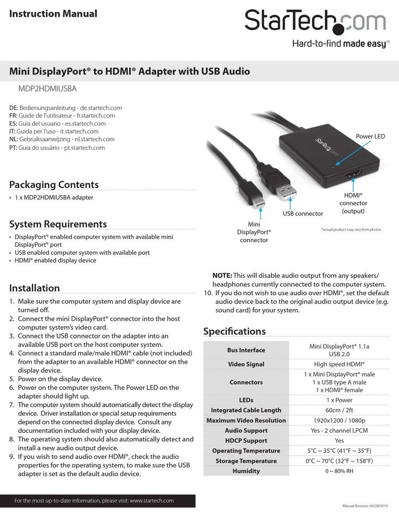 StarTech.com MDP2HDMIUSBA User manual StarTech.com MDP2HDMIUSBA User manual