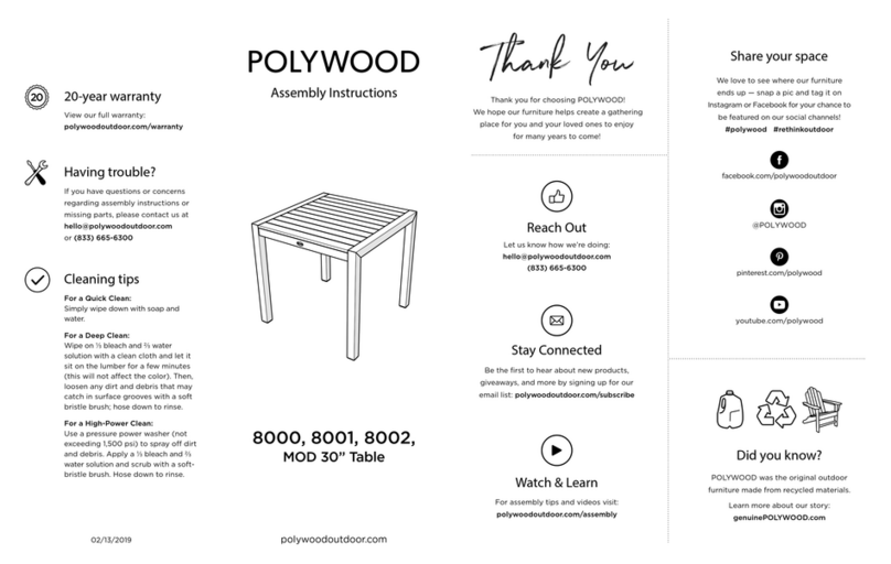 Polywood 8000 Assembly instructions Polywood 8000 Assembly instructions