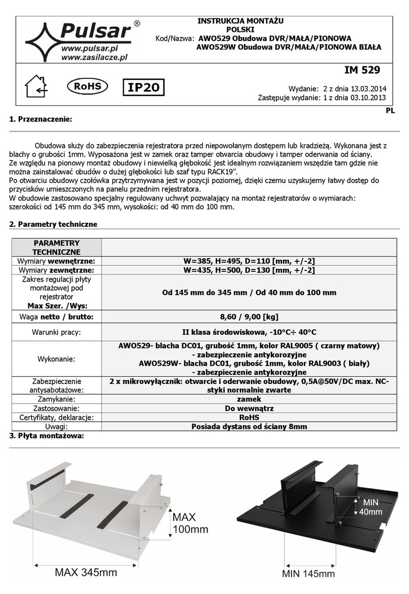 Pulsar AWO529 User manual