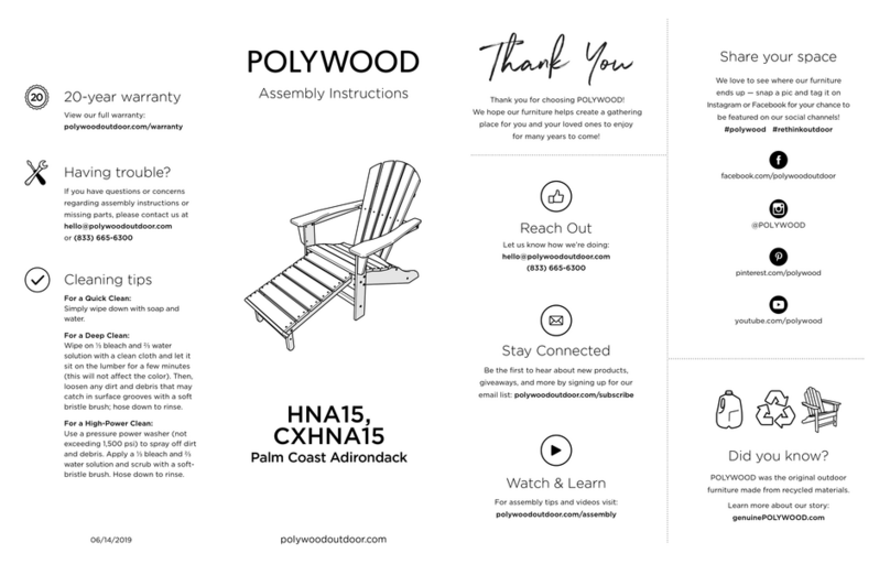 Polywood Palm Coast HNA15 Assembly instructions Polywood Palm Coast HNA15 Assembly instructions