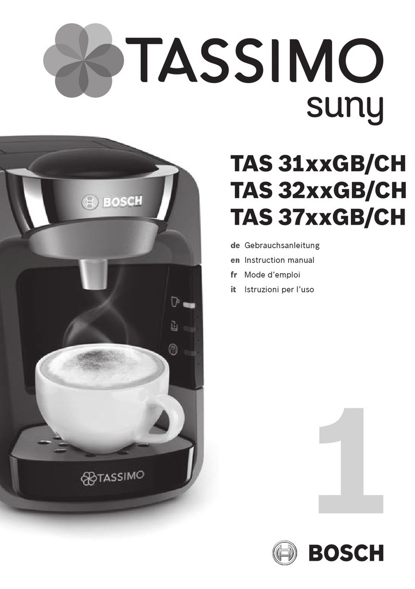 Bosch Tassimo Suny TAS3203 User manual Bosch Tassimo Suny TAS3203 User manual