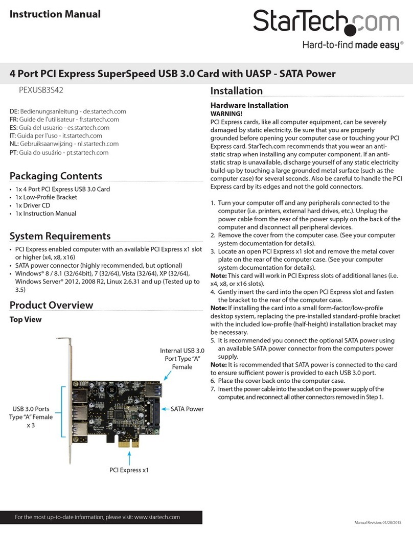 StarTech.com PEXUSB3S42 instruction manual