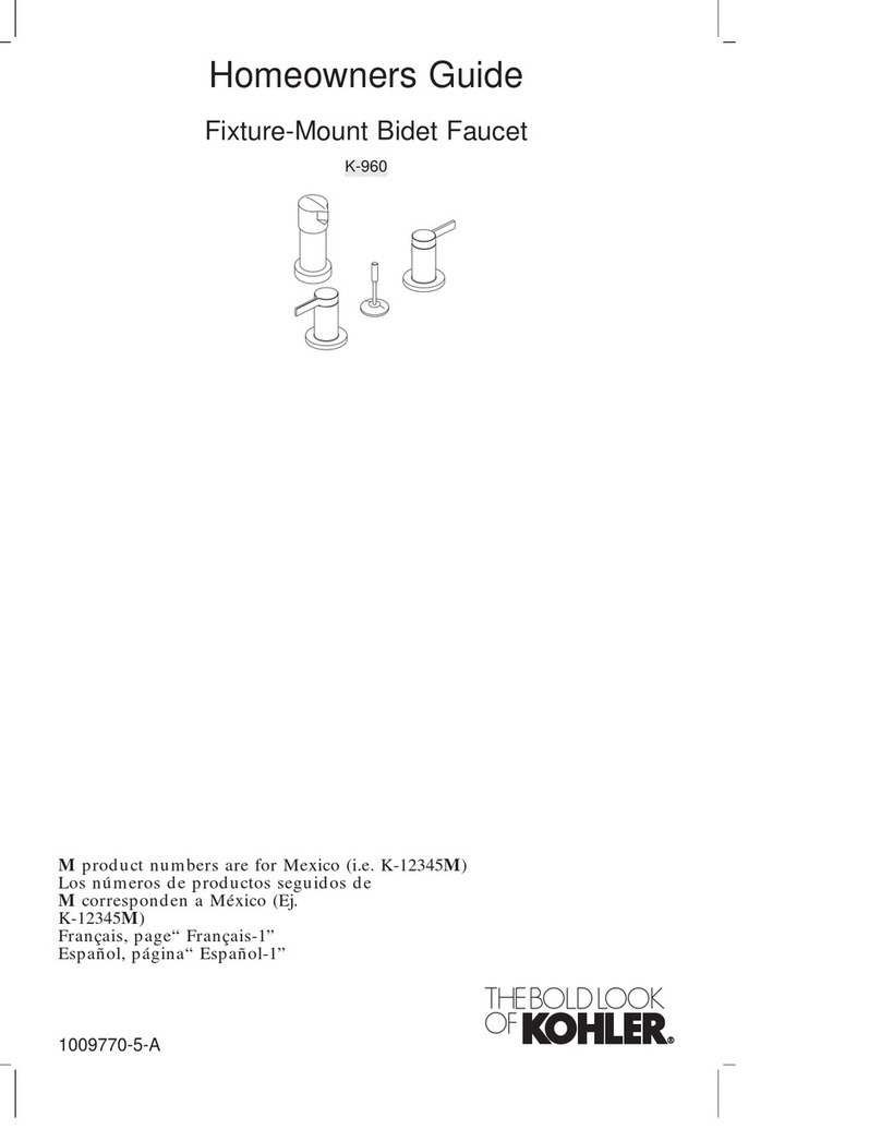 Kohler Stillness K-960-4 Assembly instructions Kohler Stillness K-960-4 Assembly instructions