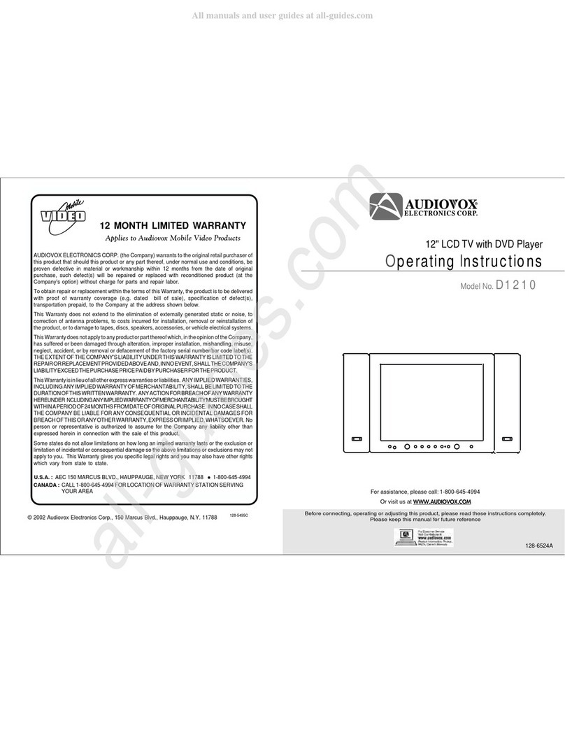 Audiovox D1210 User manual