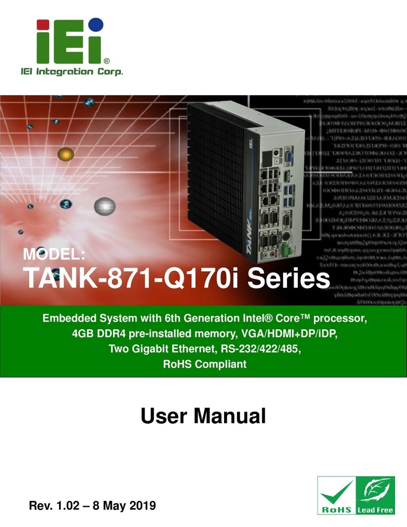 IEI Technology TANK-871-Q170i Series User manual IEI Technology TANK-871-Q170i Series User manual