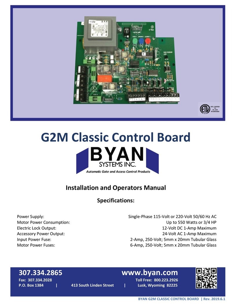 Byan Systems G2M Installation and operator's manual Byan Systems G2M Installation and operator's manual