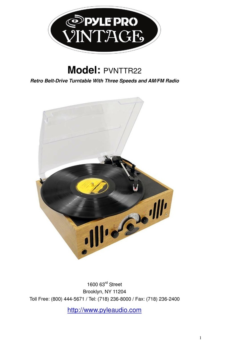 Pyle Pro VINTAGE PVNTTR22 User manual