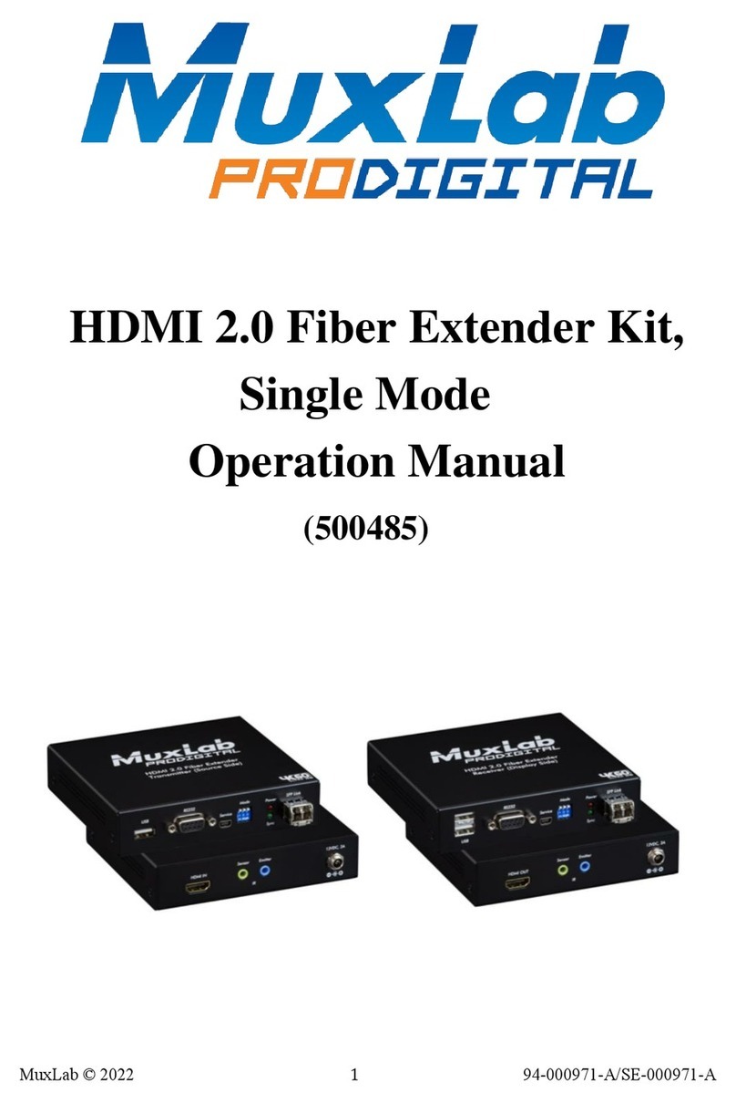 MuxLab ProDigital 500485 Operation manual