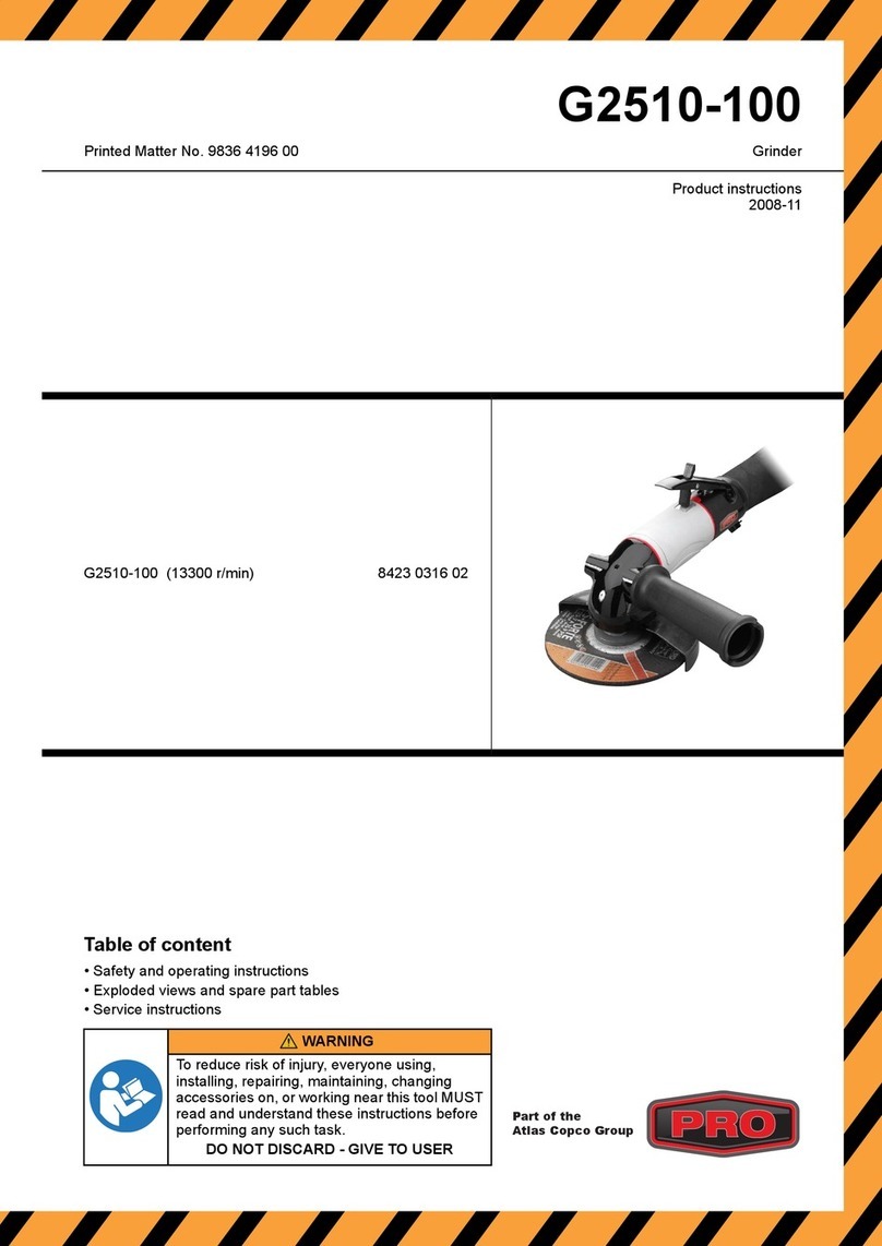 Atlas Copco PRO G2510-100 Instruction sheet