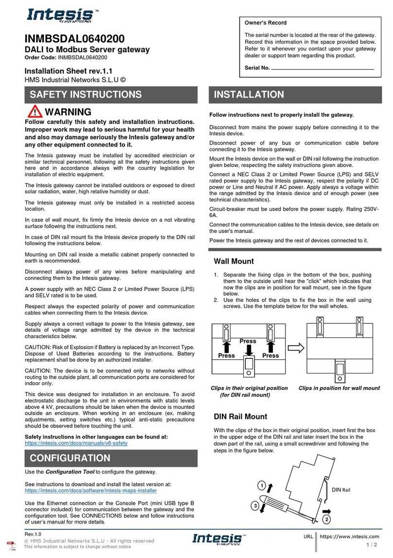 Intesis INMBSDAL0640200 Assembly instructions