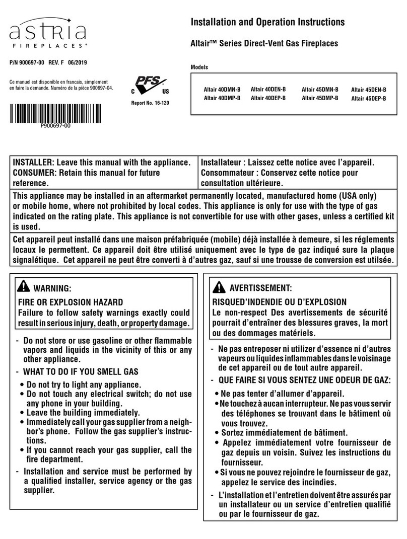 IHP Astra Fireplaces Altair Series Operation instructions
