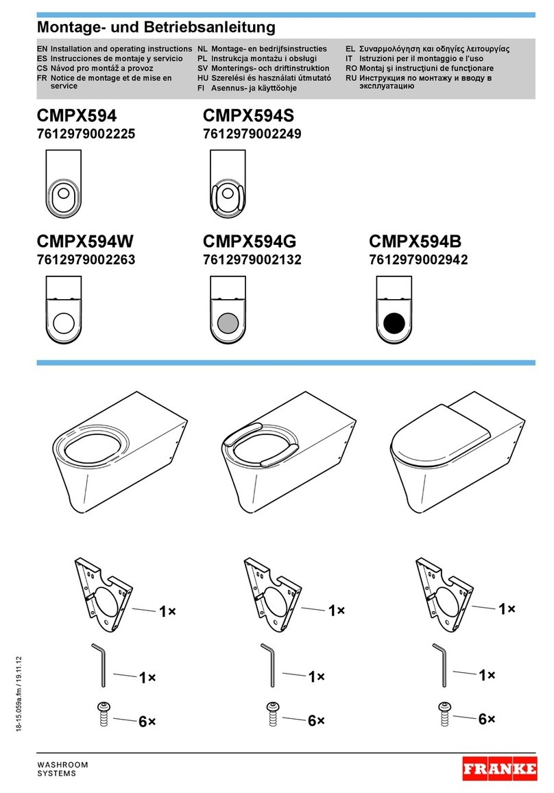 Franke 7612979002225 Installation and operating instructions