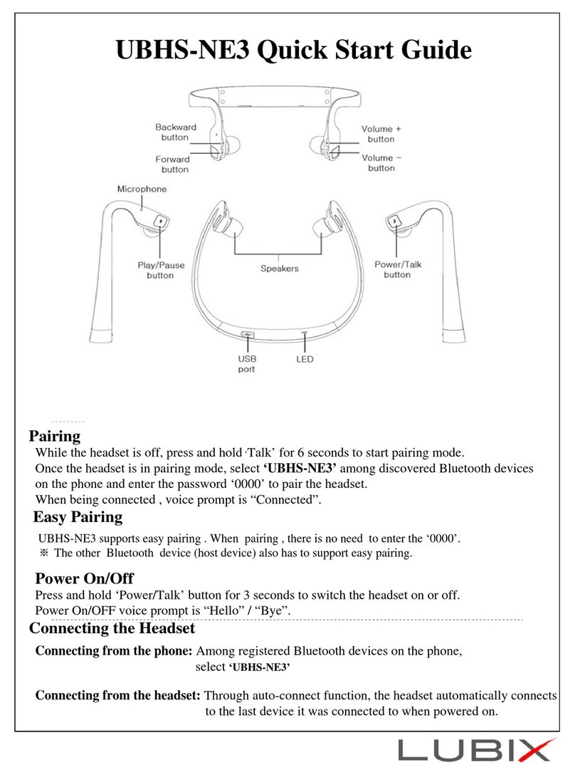 Lubix UBHS-NE3 User manual