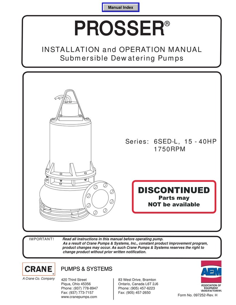 CRANE PUMPS & SYSTEMS 6SED-L Series Installation and operation manual