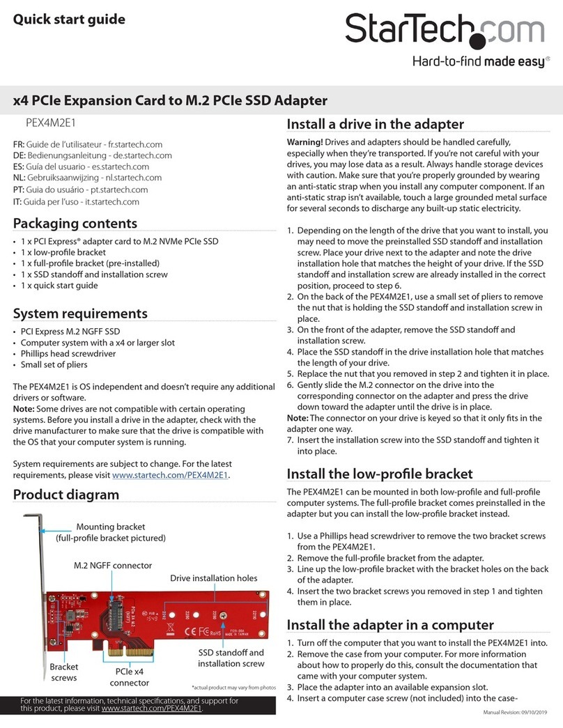 StarTech.com PEX4M2E1 quick start guide