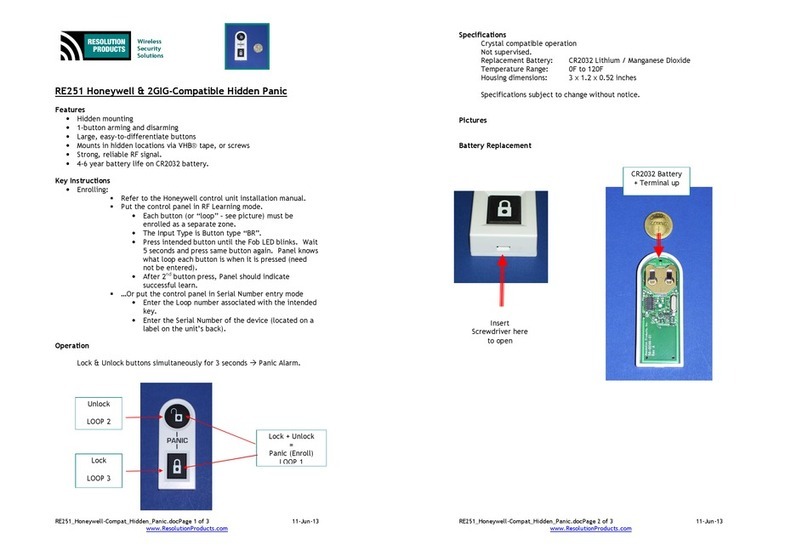 Resolution Products RE251 manual