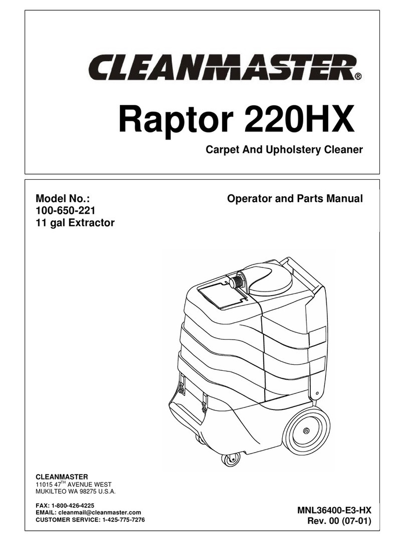 CleanMaster Raptor 220HX Operator and parts manual CleanMaster Raptor 220HX Operator and parts manual