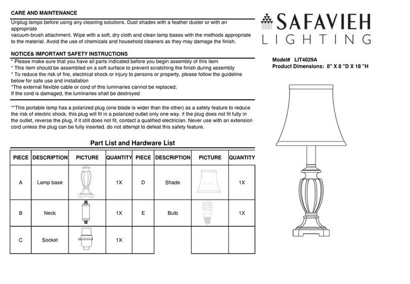 Safavieh LIT4029A User manual Safavieh LIT4029A User manual