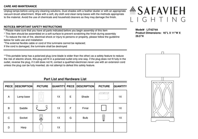 Safavieh LIT4274A User manual Safavieh LIT4274A User manual