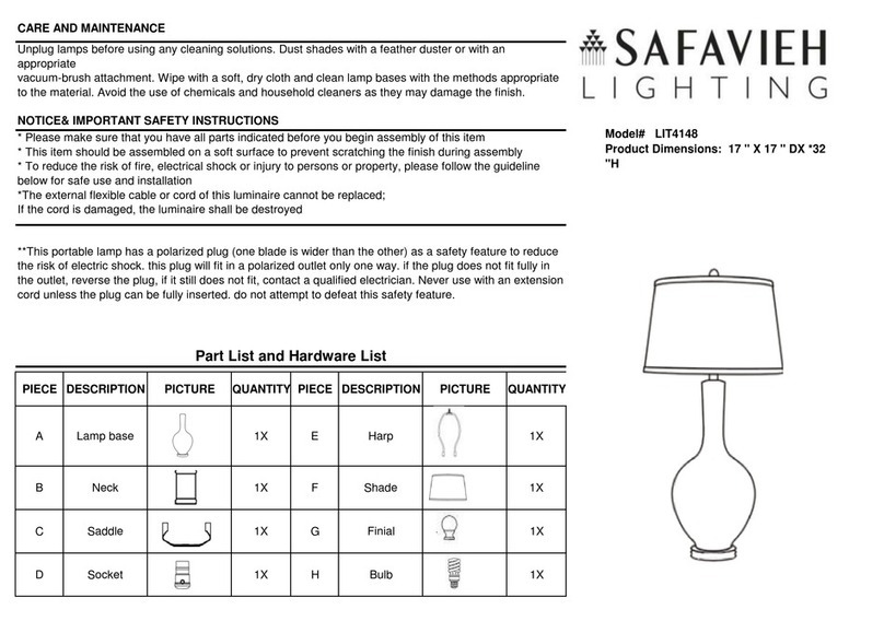 Safavieh LIT4148 User manual Safavieh LIT4148 User manual