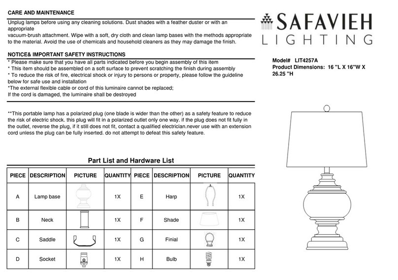 Safavieh LIT4257A User manual Safavieh LIT4257A User manual