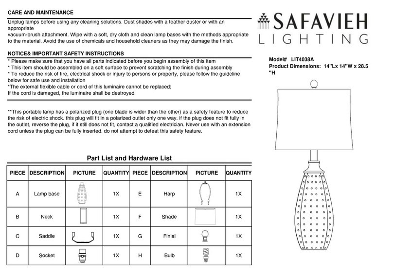 Safavieh LIT4038A quick start guide