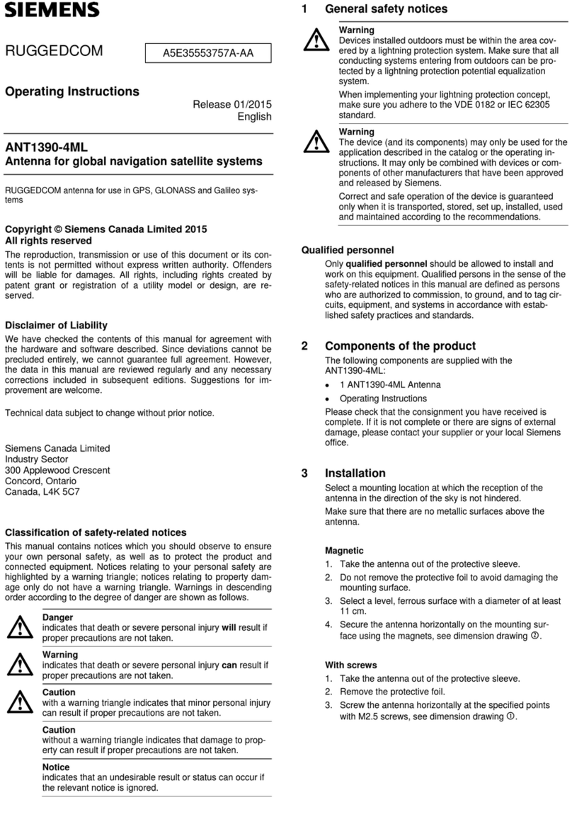Siemens RUGGEDCOM ANT1390-4ML User manual