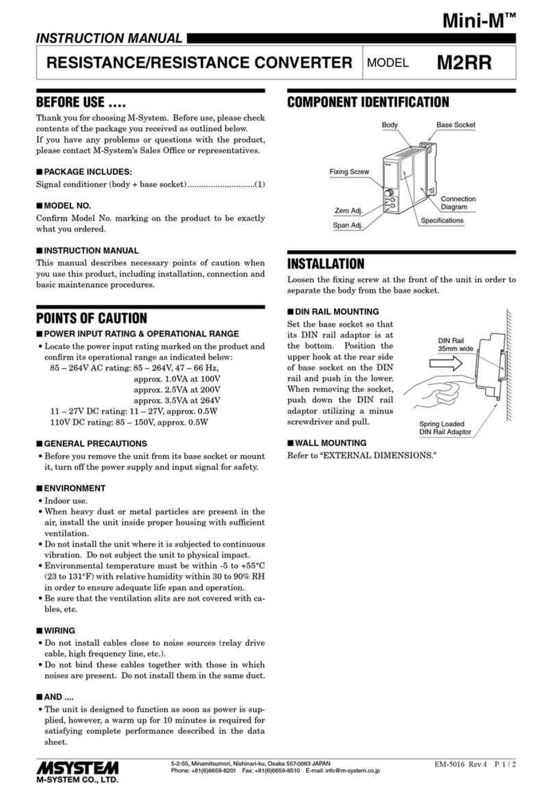 M-system Mini-M M2RR instruction manual