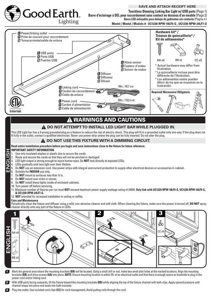 Good Earth Lighting UC1230-RPW-18LF5-G quick start guide